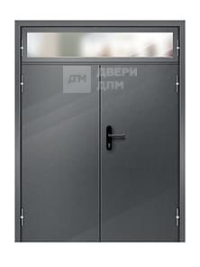 Двупольная глухая противопожарная дверь ДПМ-02 EI-15 с фрамугой