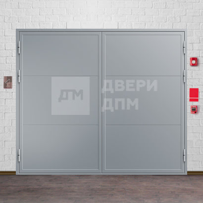 Ворота огнестойкие 2 типа серый металлик ВПМ-5